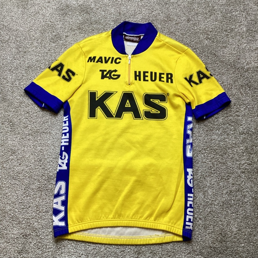 Vintage KAS TAG HEUER Tommaso Cycling Jersey Size 1 Made in Italy Tour de France